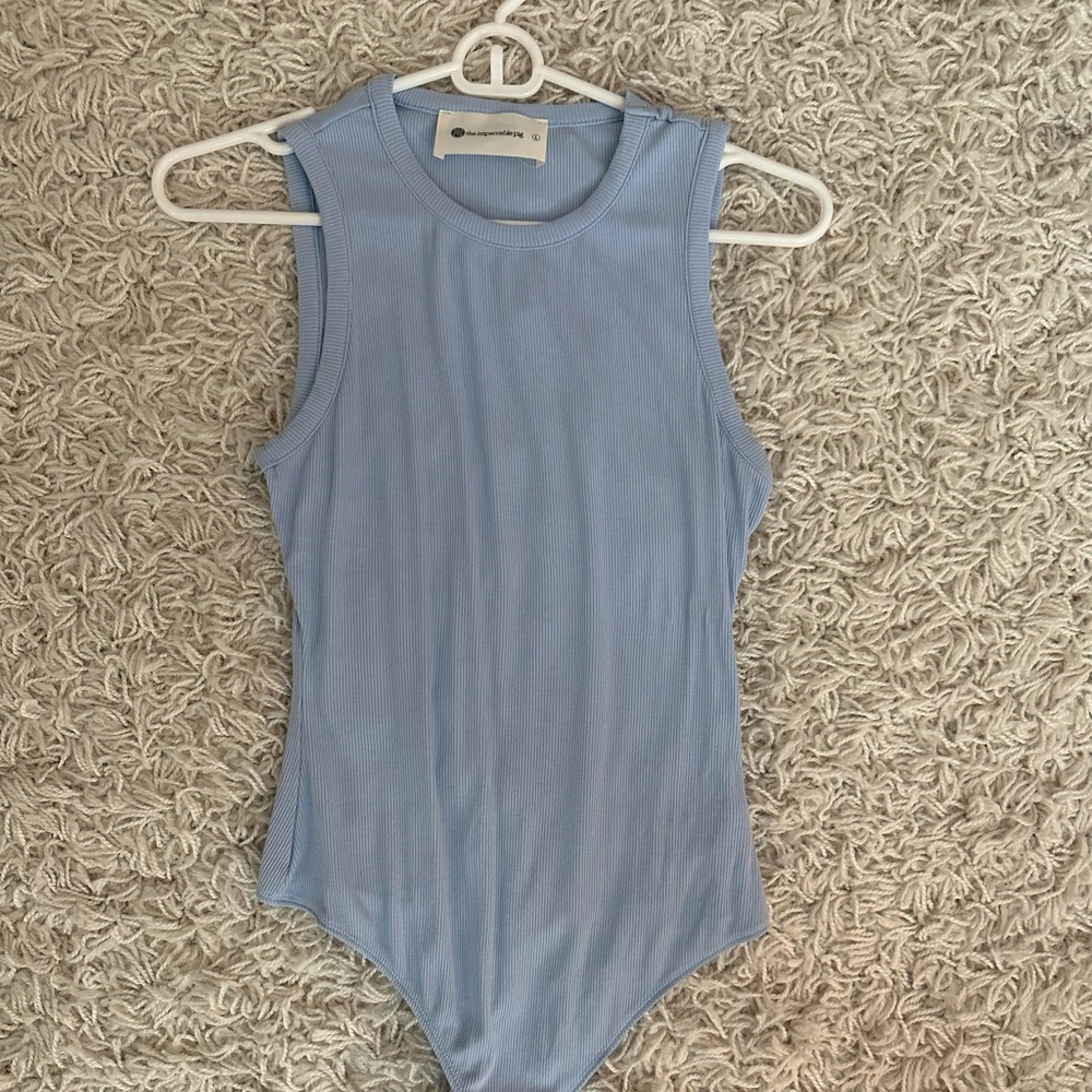 Blue Halter Top Bodysuit